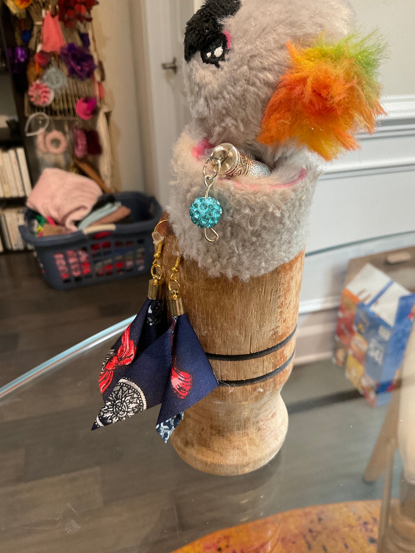 Fabric tassel earrings
