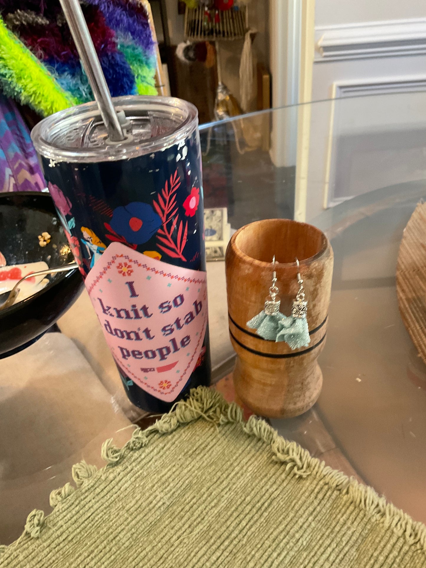 Fabric tassel earrings