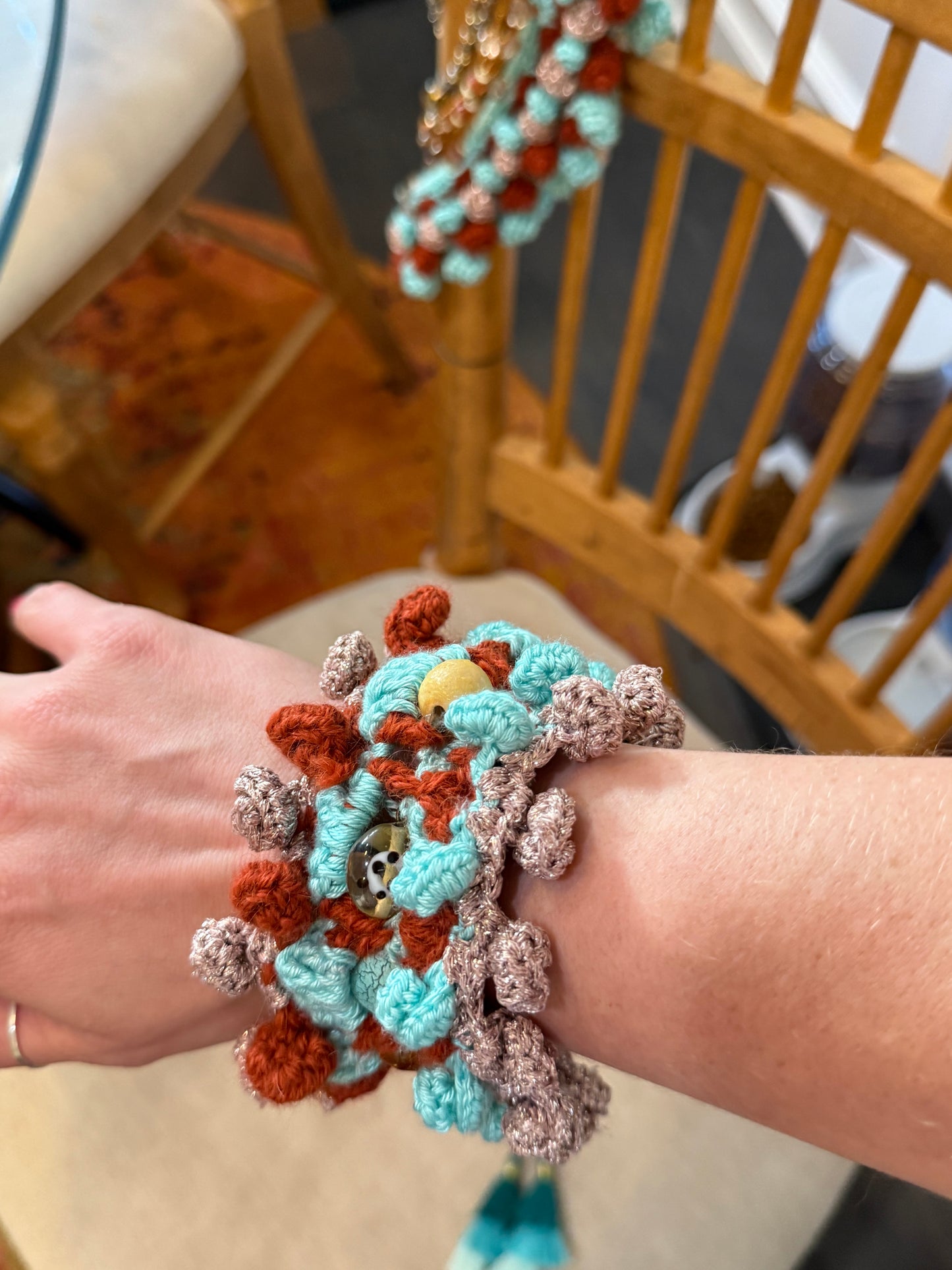 Lovebomb collar, Exit Cost Cuff and Earrings: a Turquoise worldview