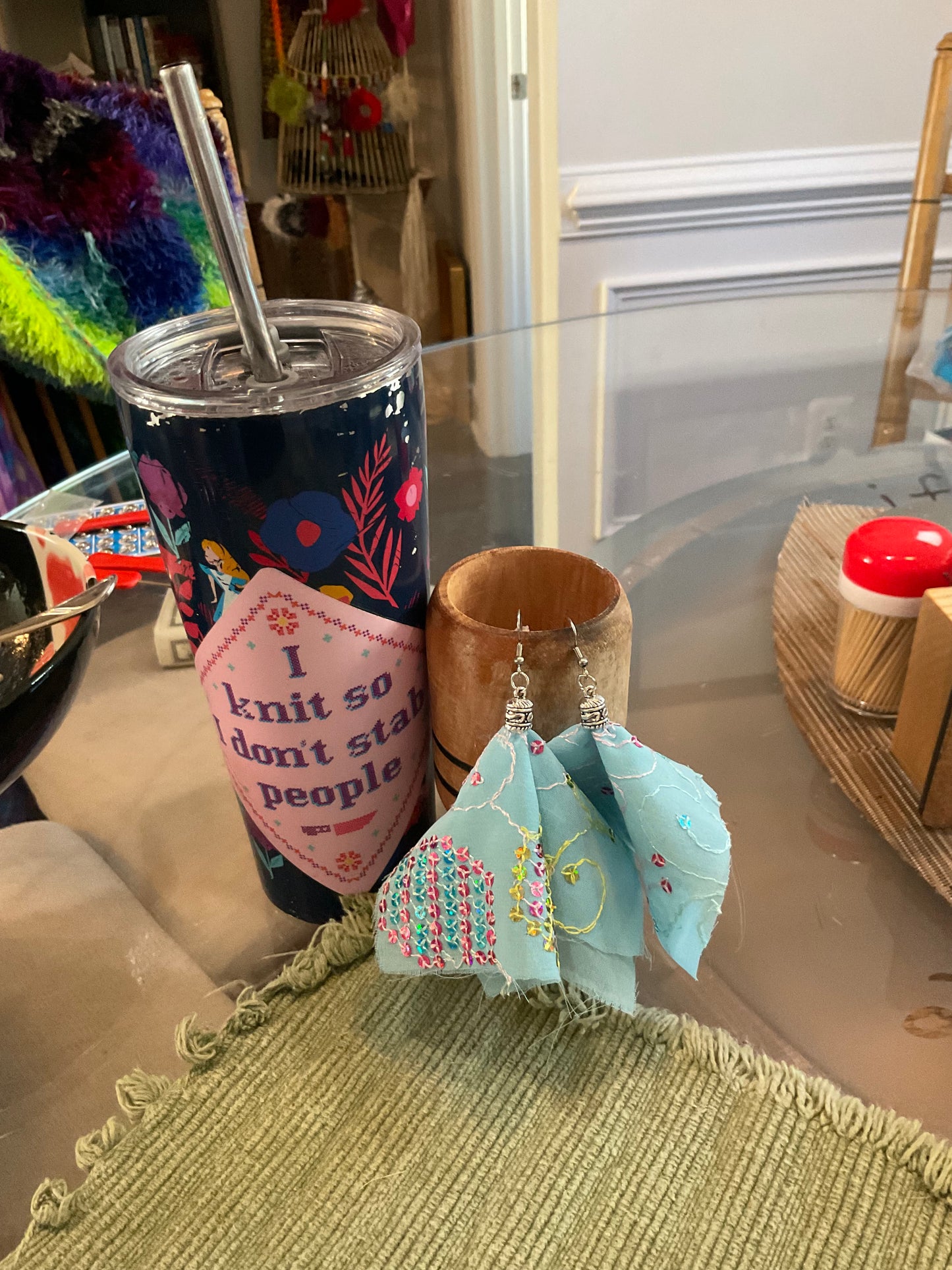 Fabric tassel earrings