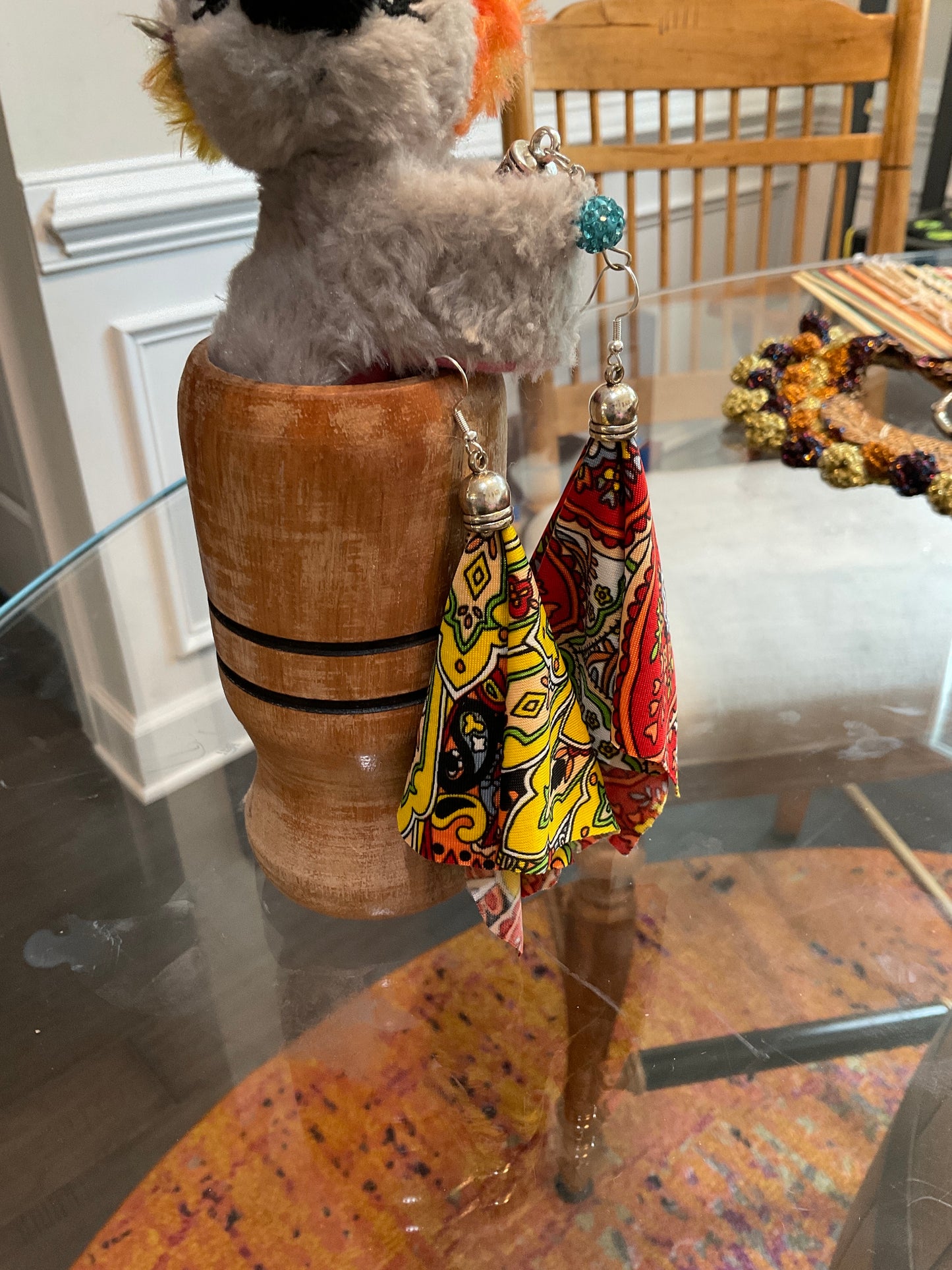 Fabric tassel earrings — Mismatched but Harmonious