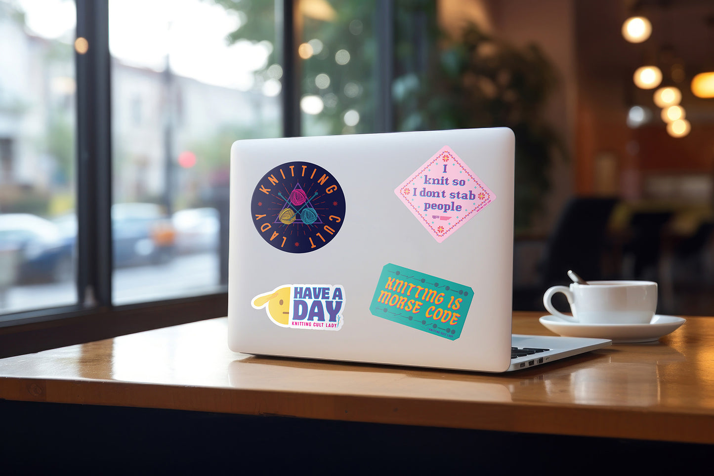 Knitting Cult Lady Vinyl Sticker Packs