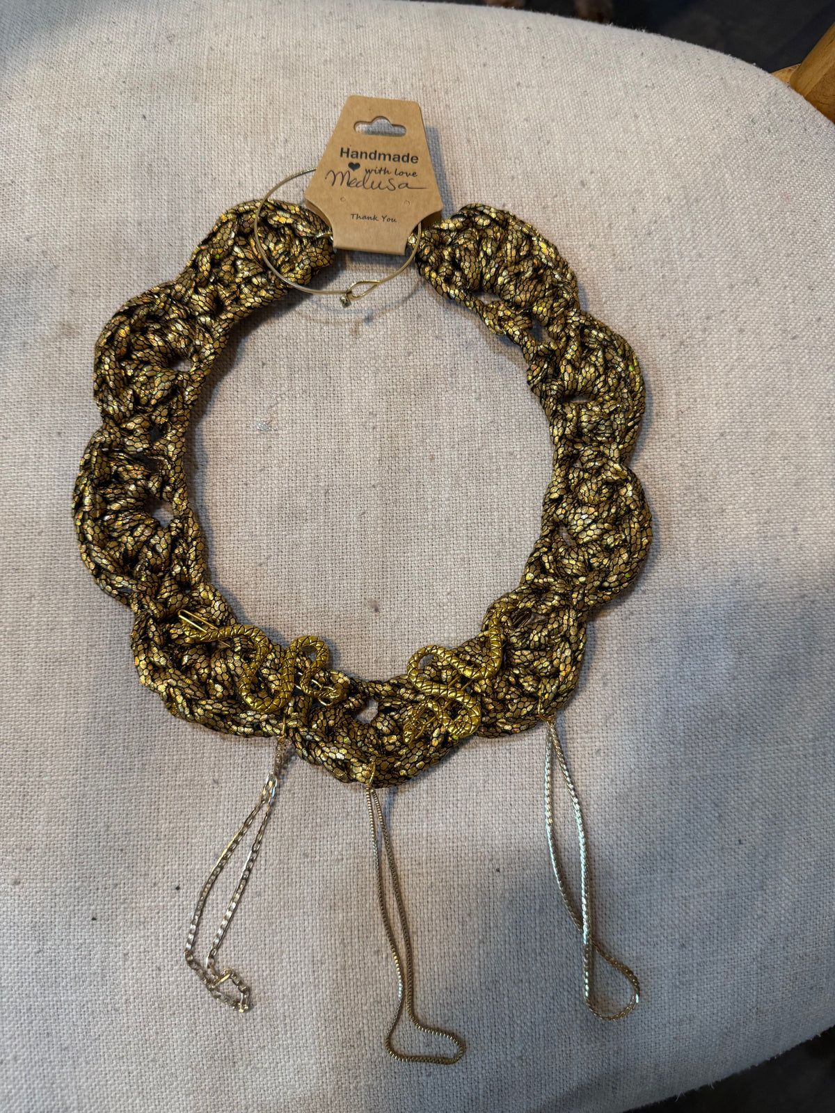 I Was Born a Soldier Metallic Collar: Medusa Collar and Bracelet