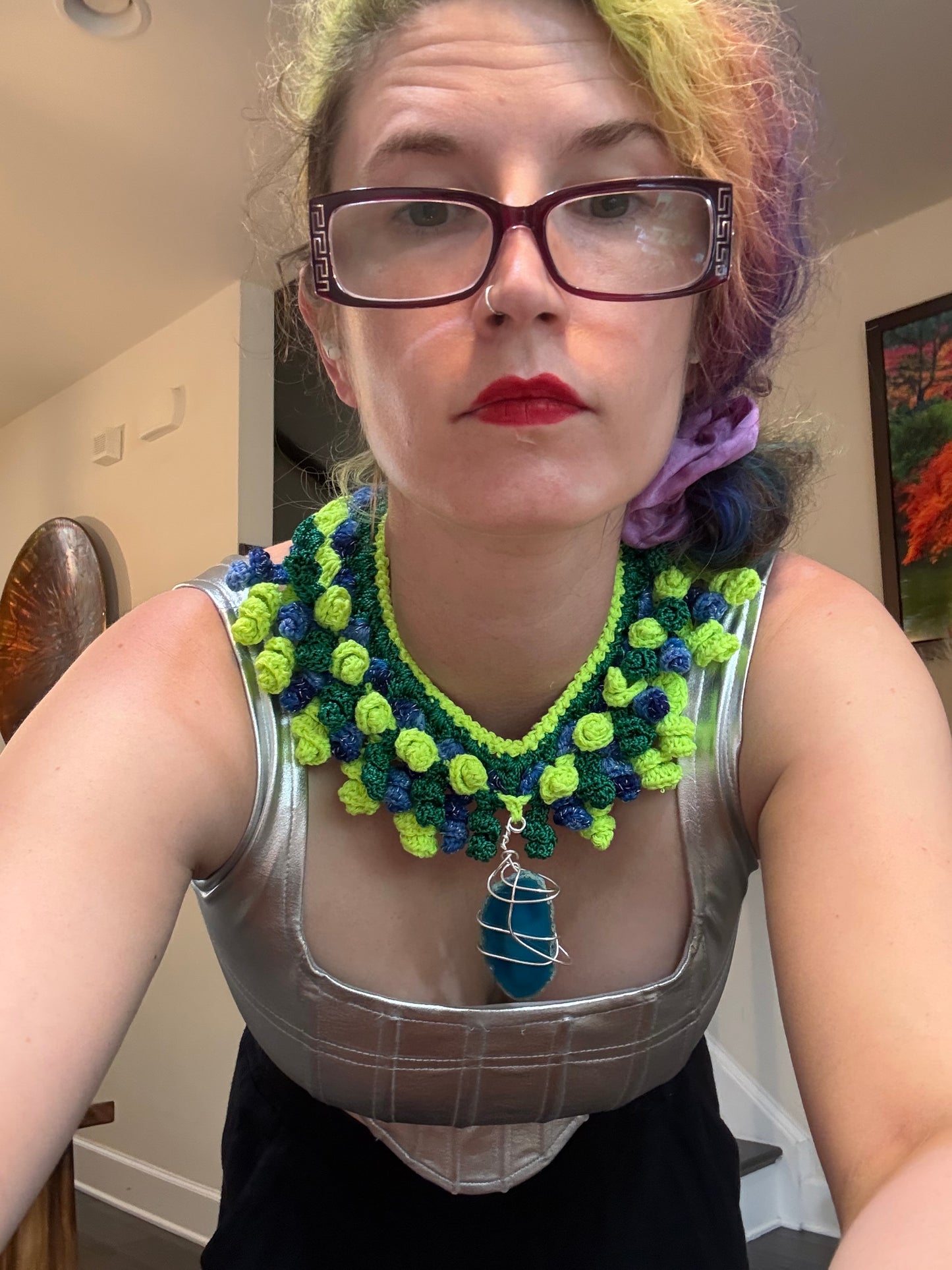 Love bomb collar: Big Blue Stone