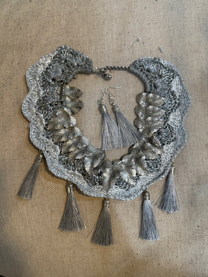 I Was Born a Soldier Metallic Collar: the Enyo with with earrings