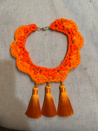Fringe belief collar: neon orange
