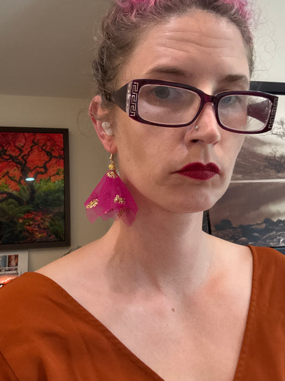 Fabric tassel earrings