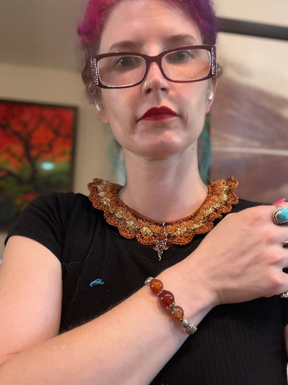 I Was Born a Soldier Metallic Collar: the Anat with bracelet