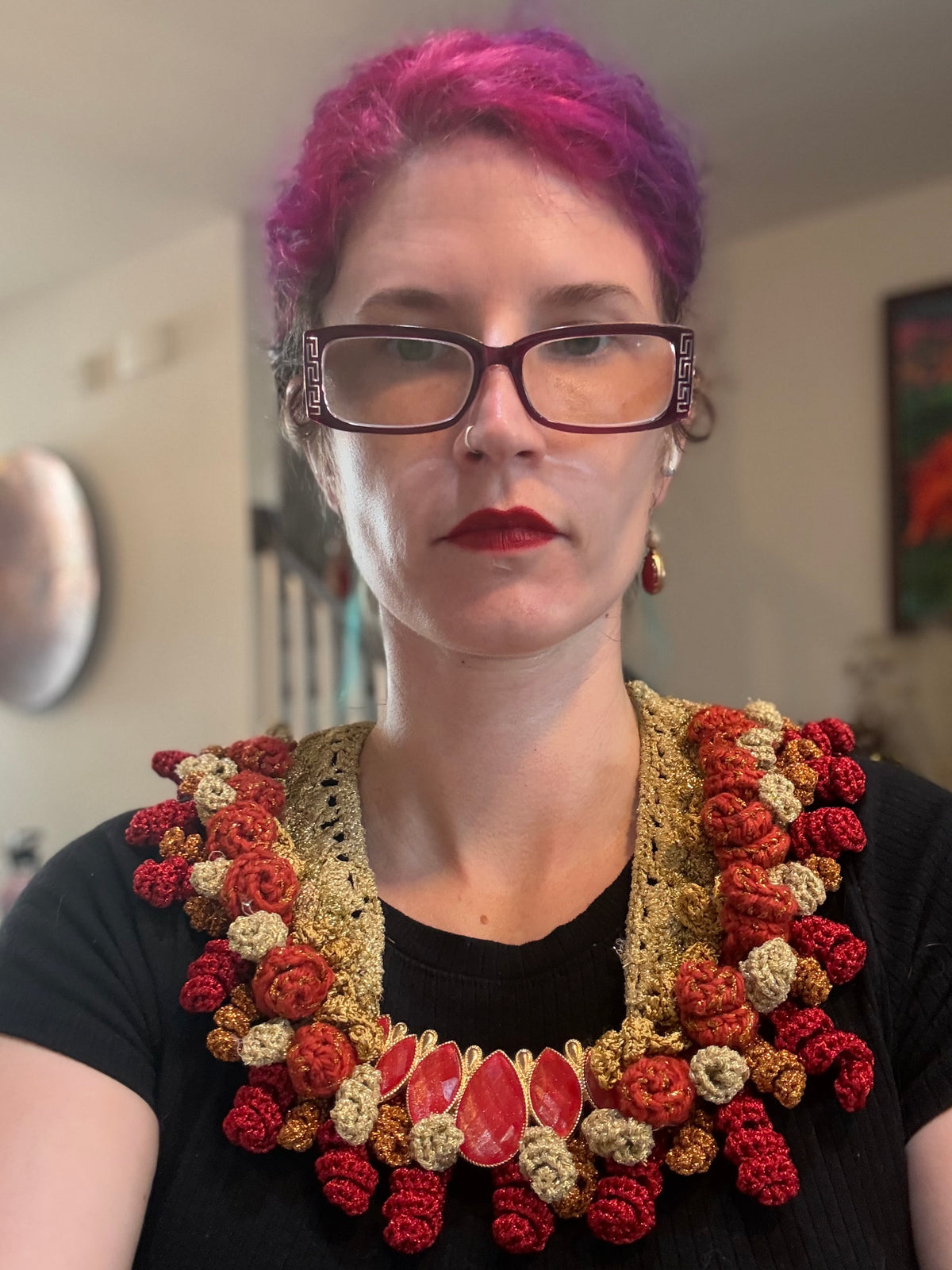 I Was Born a Soldier Metallic Collar: the Brigid with cuff and earrings (plus size friendly)