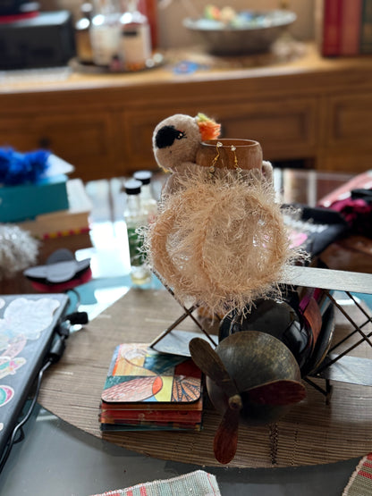 Circular logic earrings—cream