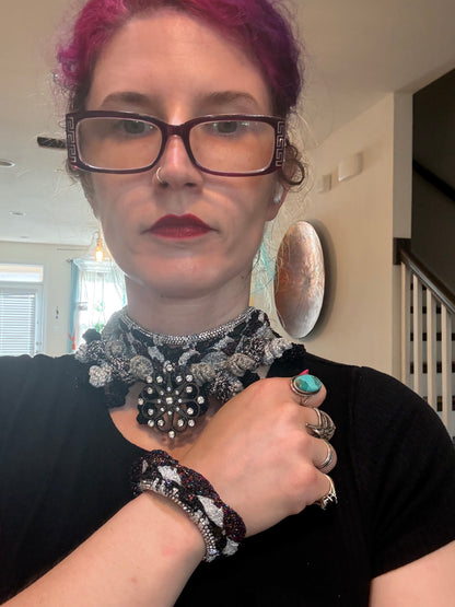 I Was Born a Soldier Metallic Collar: the Oya Choker and Cuff
