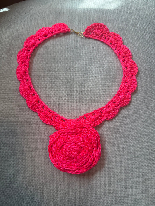 Love bomb collar: neon rose