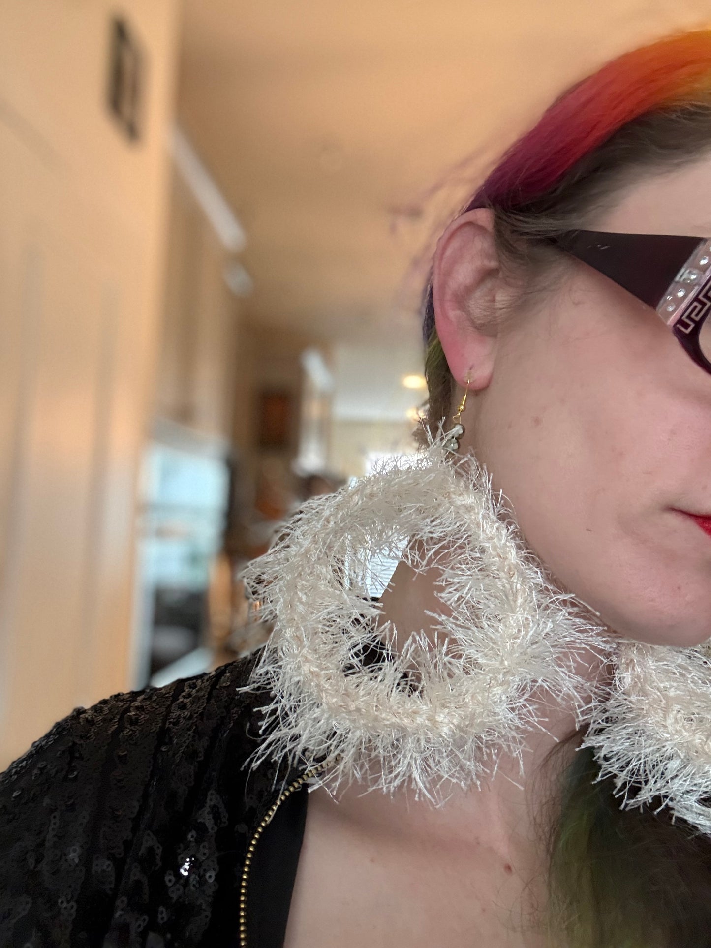 Circular logic earrings—cream