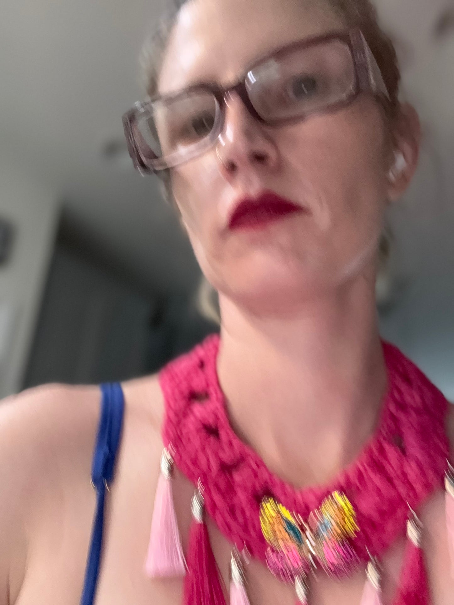 Fringe belief collar (14): Pink Butterfly