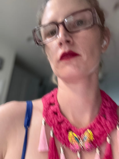 Fringe belief collar (14): Pink Butterfly