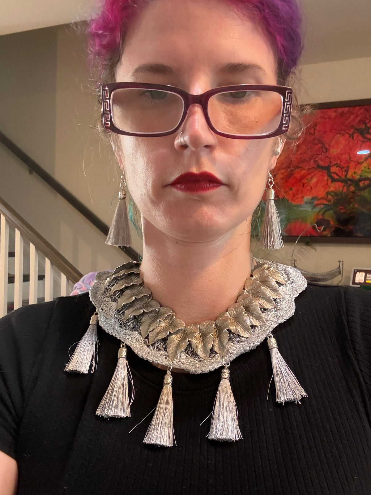 I Was Born a Soldier Metallic Collar: the Enyo with with earrings