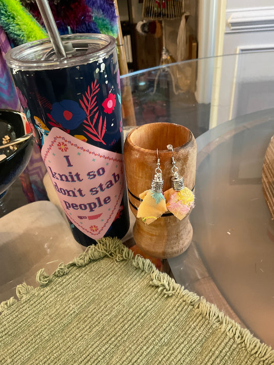 Fabric tassel earrings