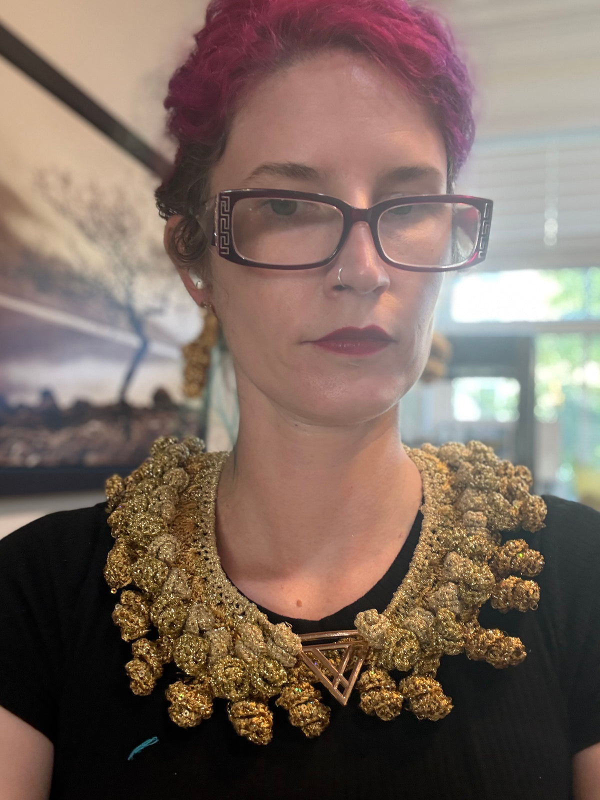I Was Born a Soldier Metallic Collar: the Lamia with Earrings