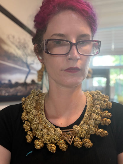 I Was Born a Soldier Metallic Collar: the Lamia with Earrings