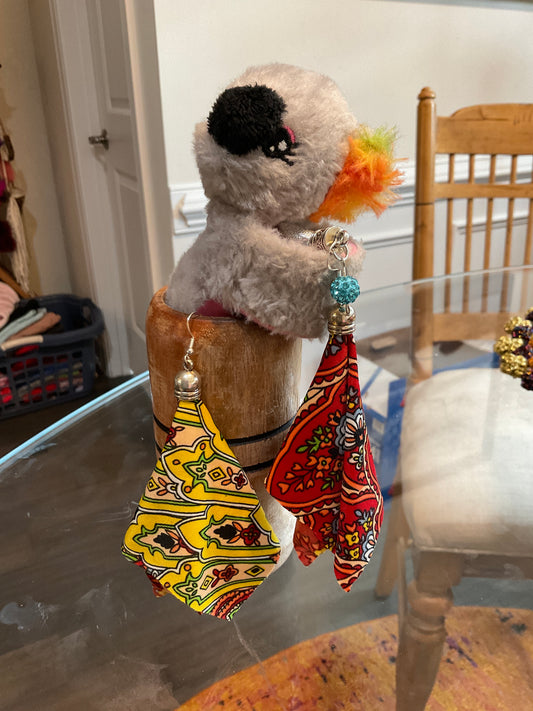 Fabric tassel earrings — Mismatched but Harmonious