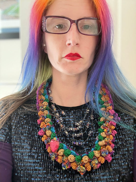 Love bomb collar and cuff: Rainbow Bliss