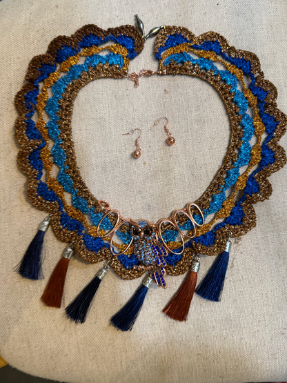 I Was Born a Soldier Metallic Collar: Athena Collar and Earrings