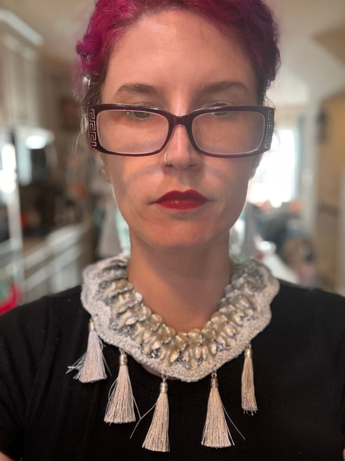 I Was Born a Soldier Metallic Collar: the Enyo with with earrings