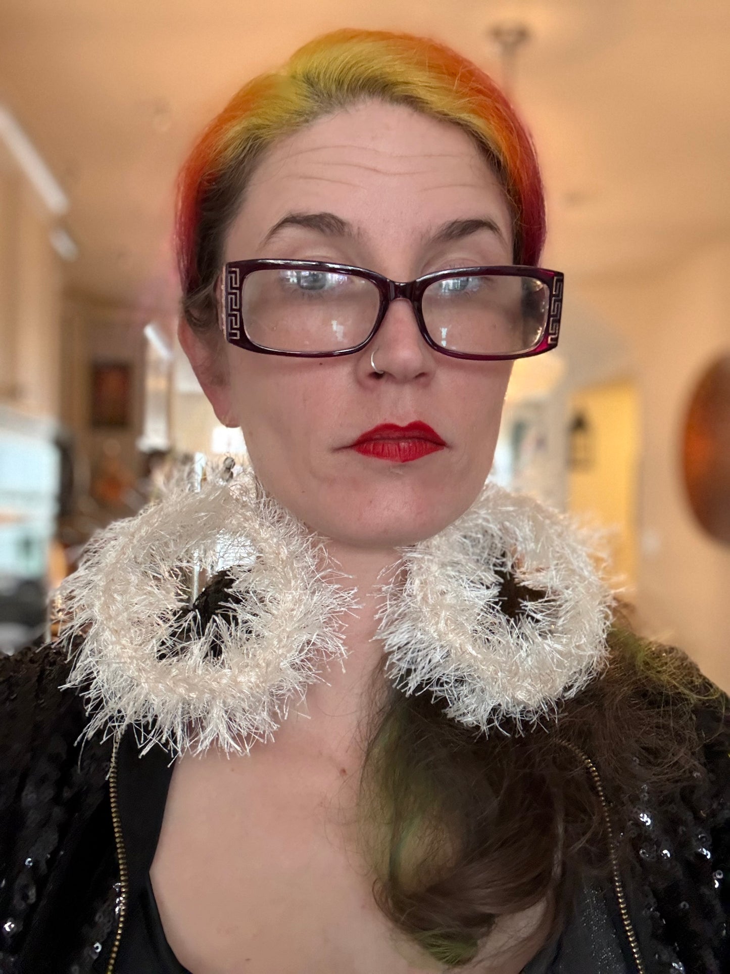 Circular logic earrings—cream