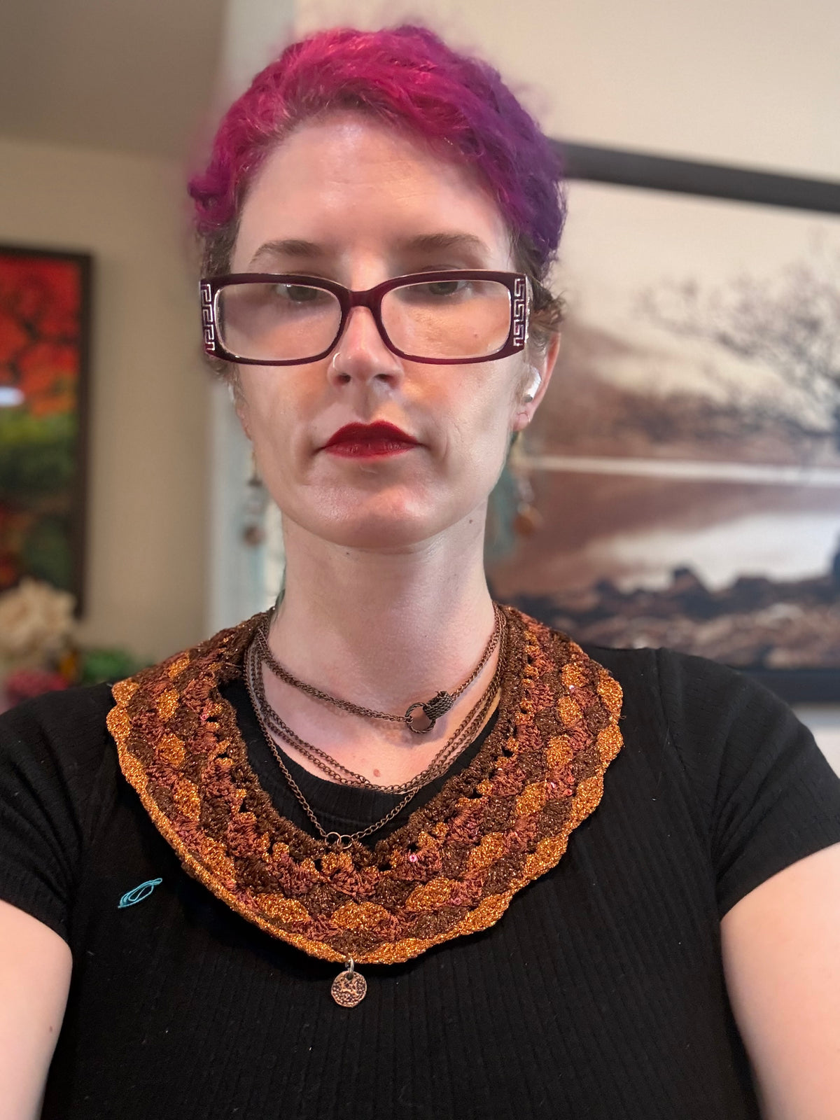 I Was Born a Soldier Metallic Collar: The Sekhmet with Earrings