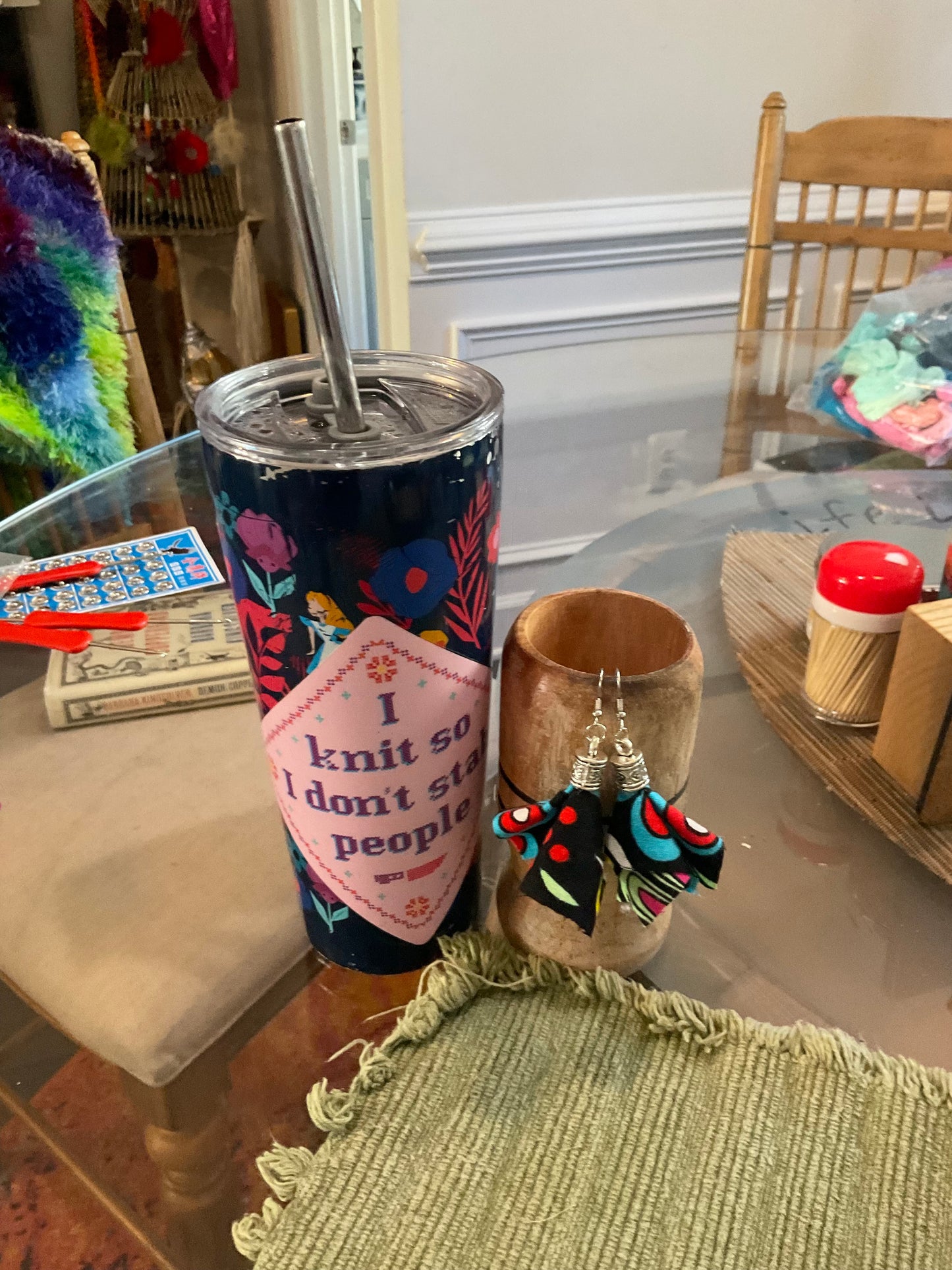 Fabric tassel earrings