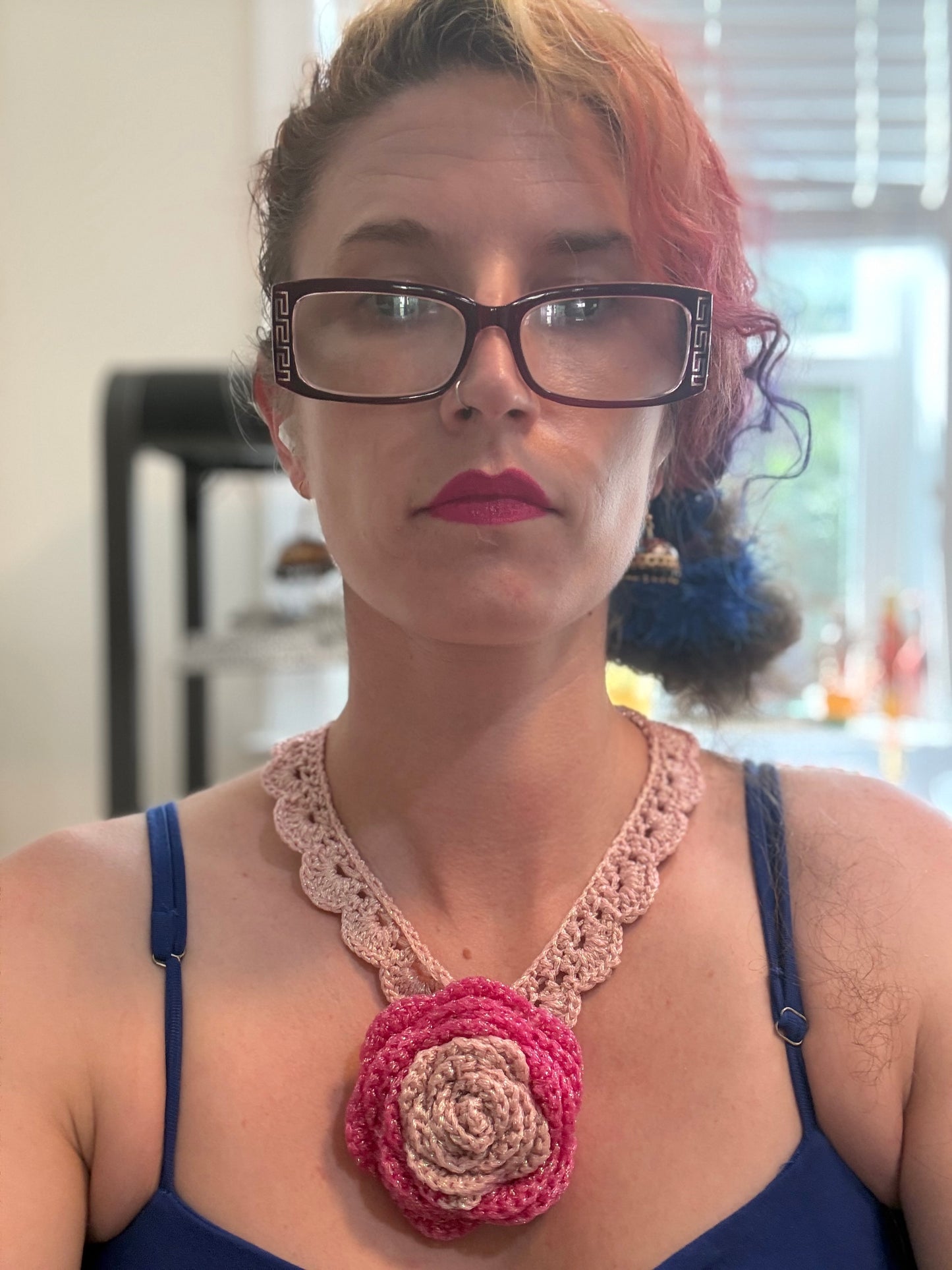 Love bomb collar and exit cost cuff: dusty rose