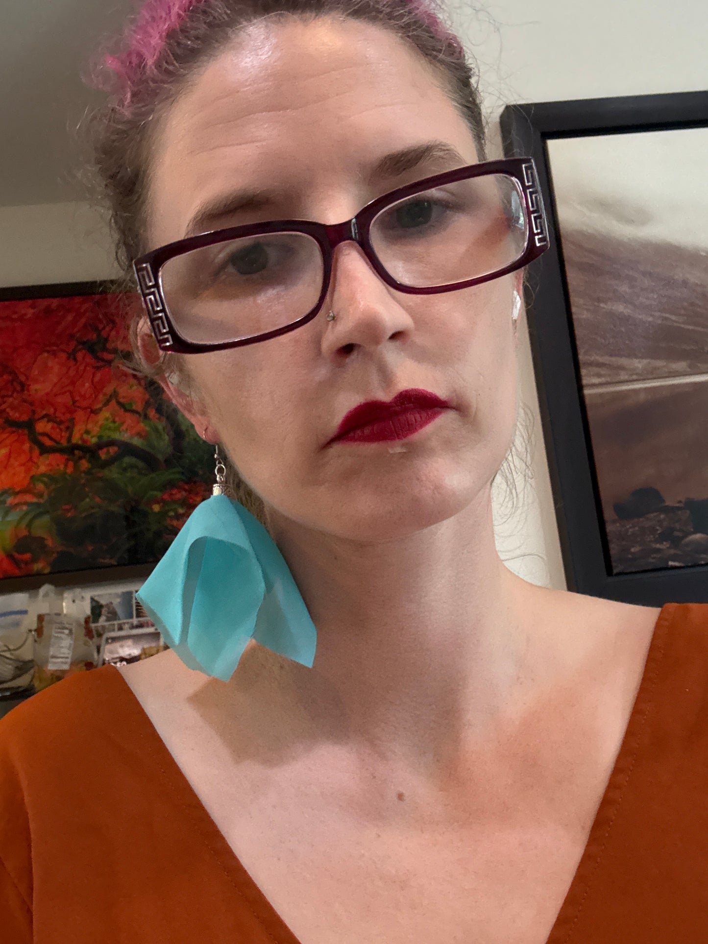 Fabric tassel earrings