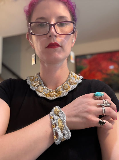 I Was Born a Soldier Metallic Collar: the Cybele with Cuff
