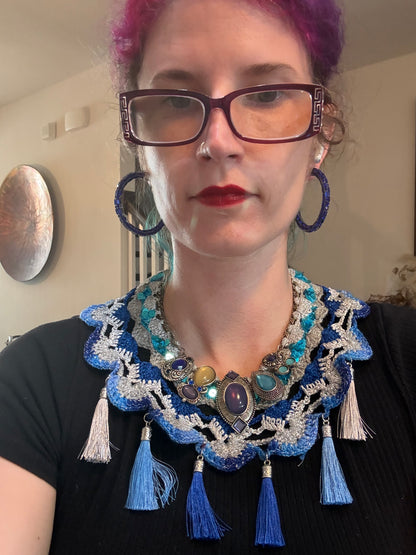 I Was Born a Soldier Metallic Collar: the Morrigan Collar and Earrings