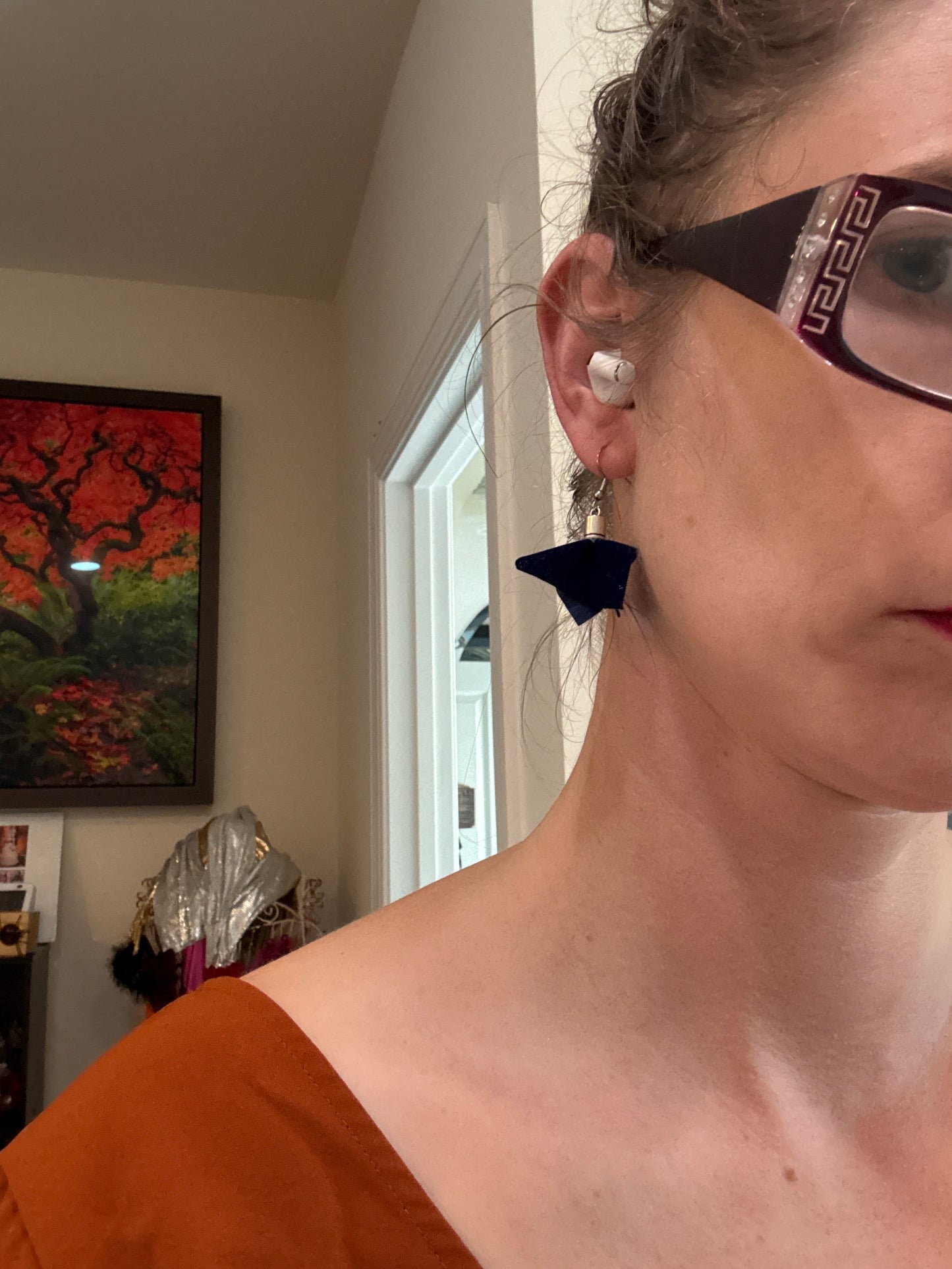 Fabric tassel earrings