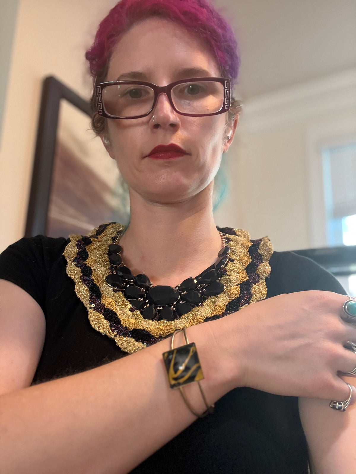 I Was Born a Soldier Metallic Collar: the Kali with cuff