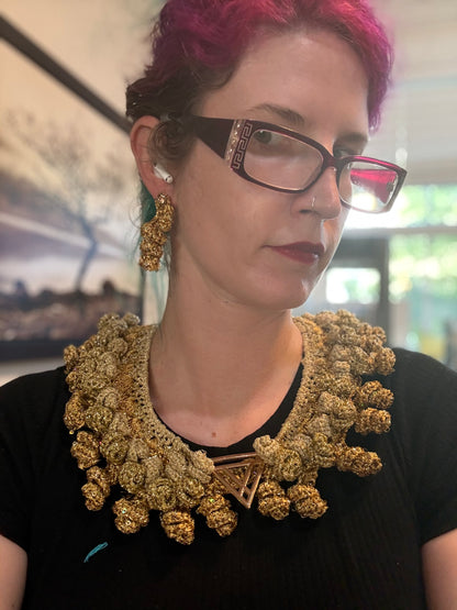 I Was Born a Soldier Metallic Collar: the Lamia with Earrings