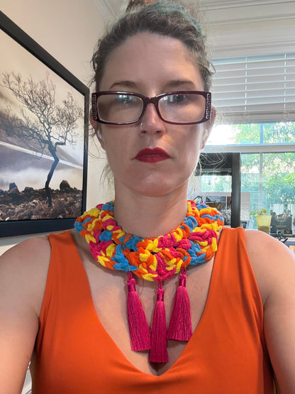 Fringe belief collar (21): colorful chenille