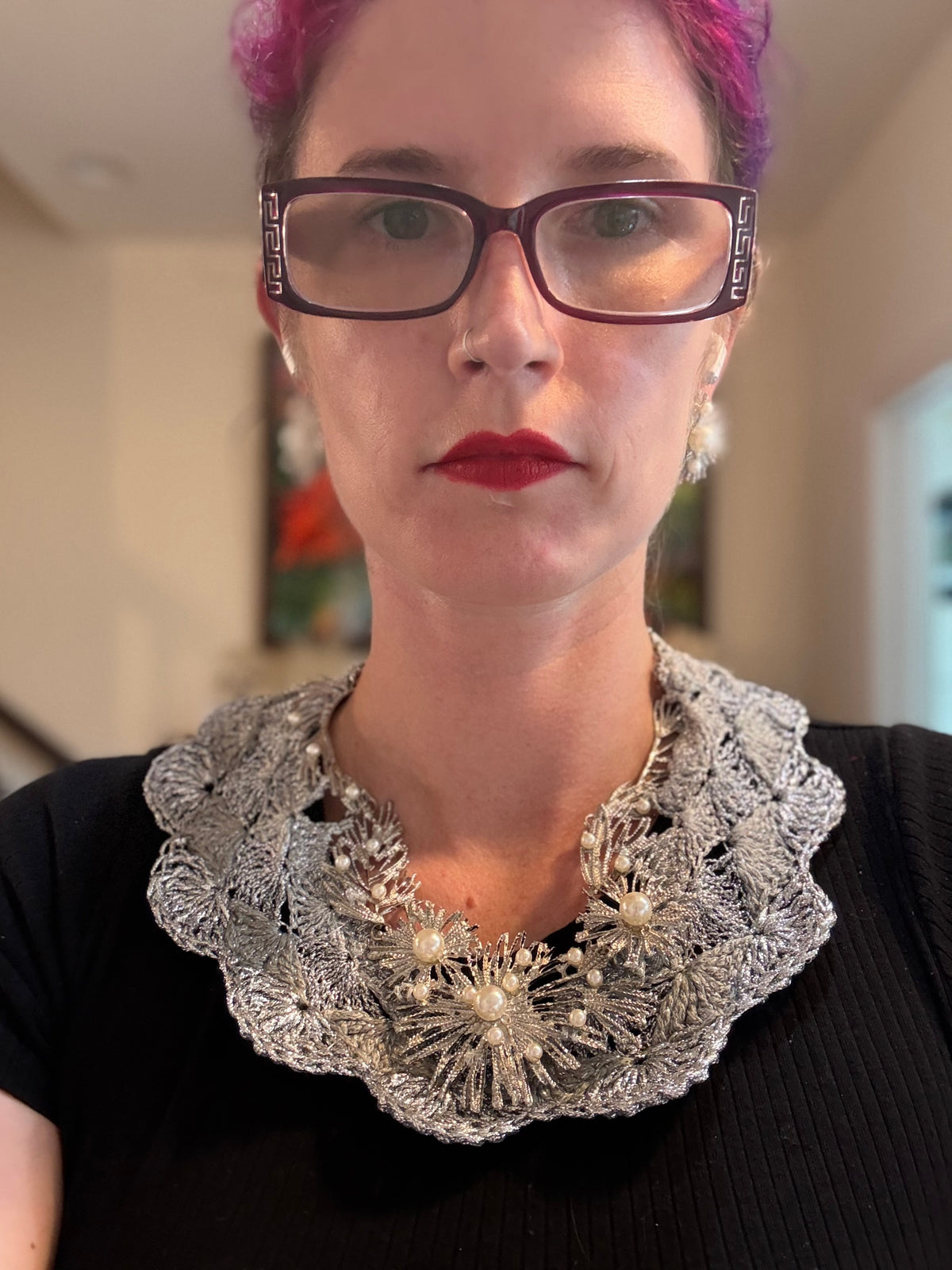 I Was Born a Soldier Metallic Collar: the Tisiphone with Earrings