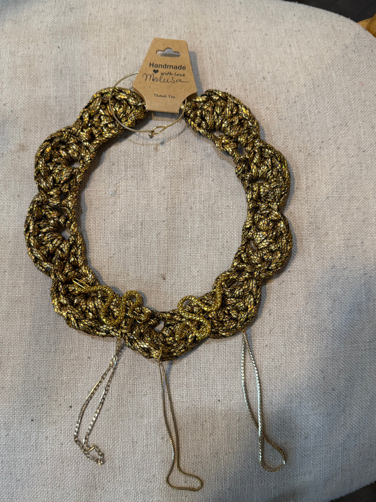 I Was Born a Soldier Metallic Collar: Medusa Collar and Bracelet