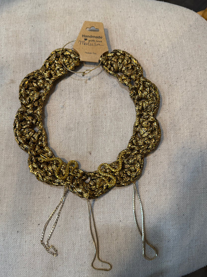 I Was Born a Soldier Metallic Collar: Medusa Collar and Bracelet