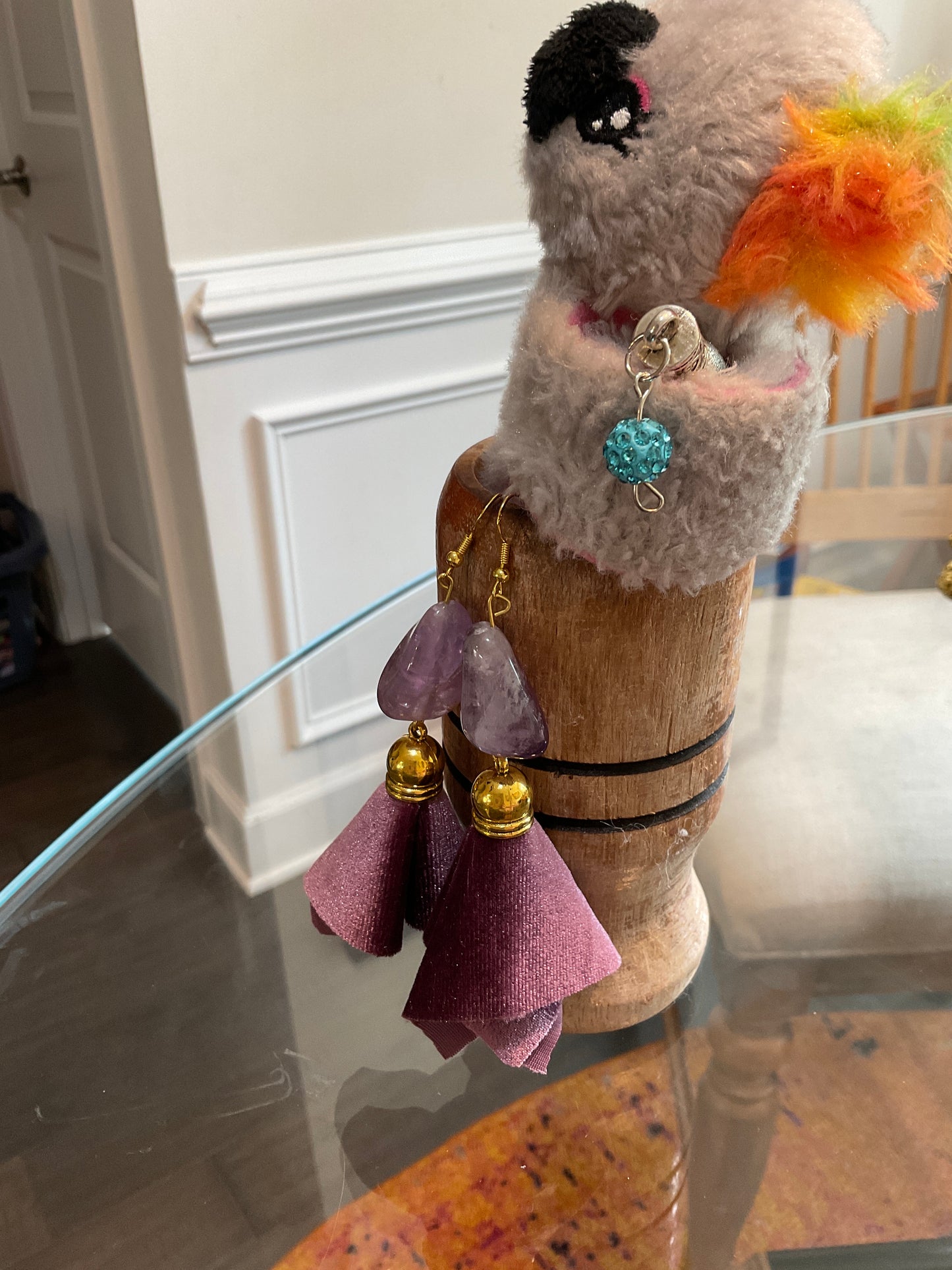 Fabric tassel earrings