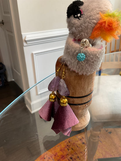 Fabric tassel earrings