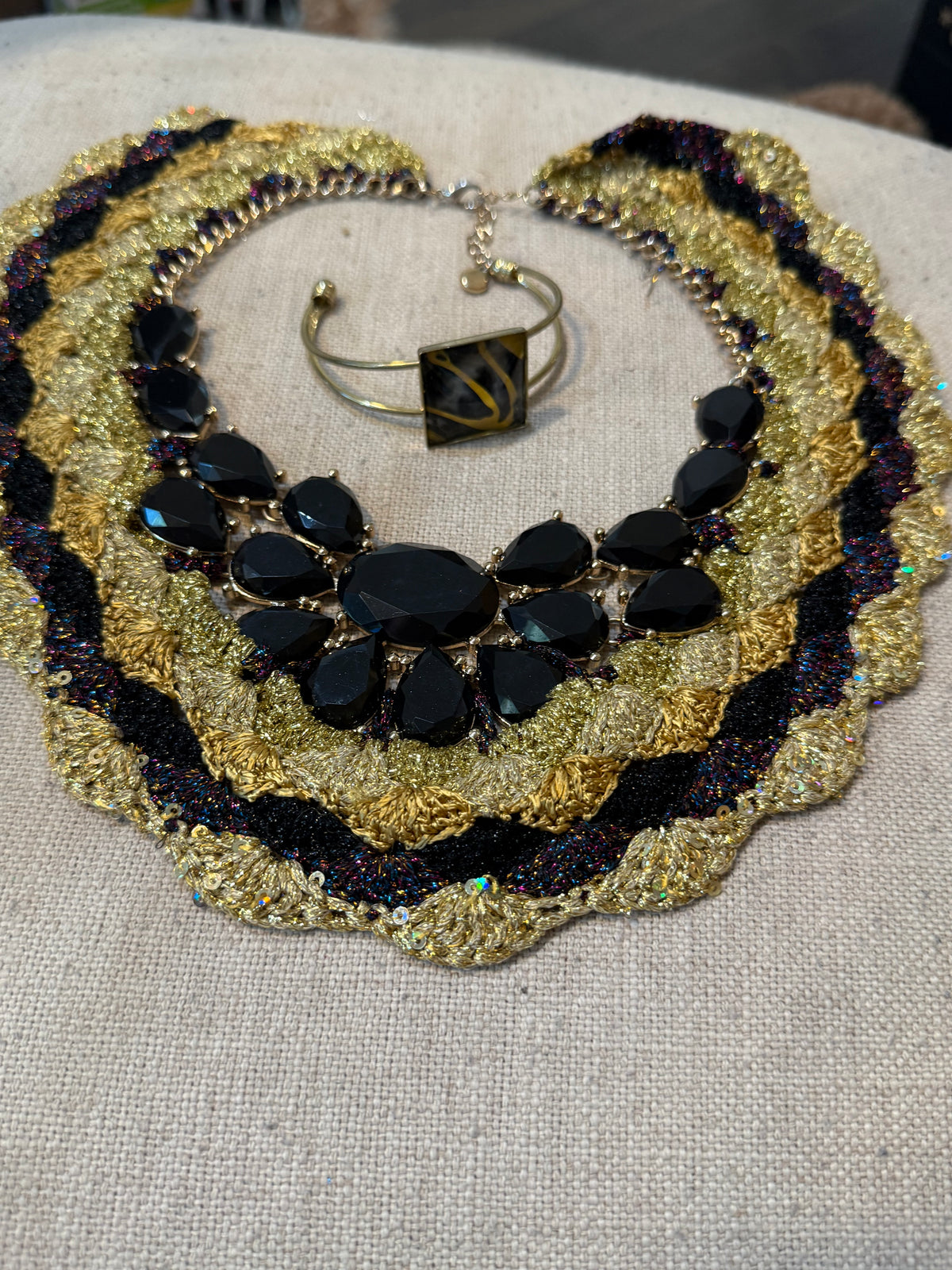 I Was Born a Soldier Metallic Collar: the Kali with cuff