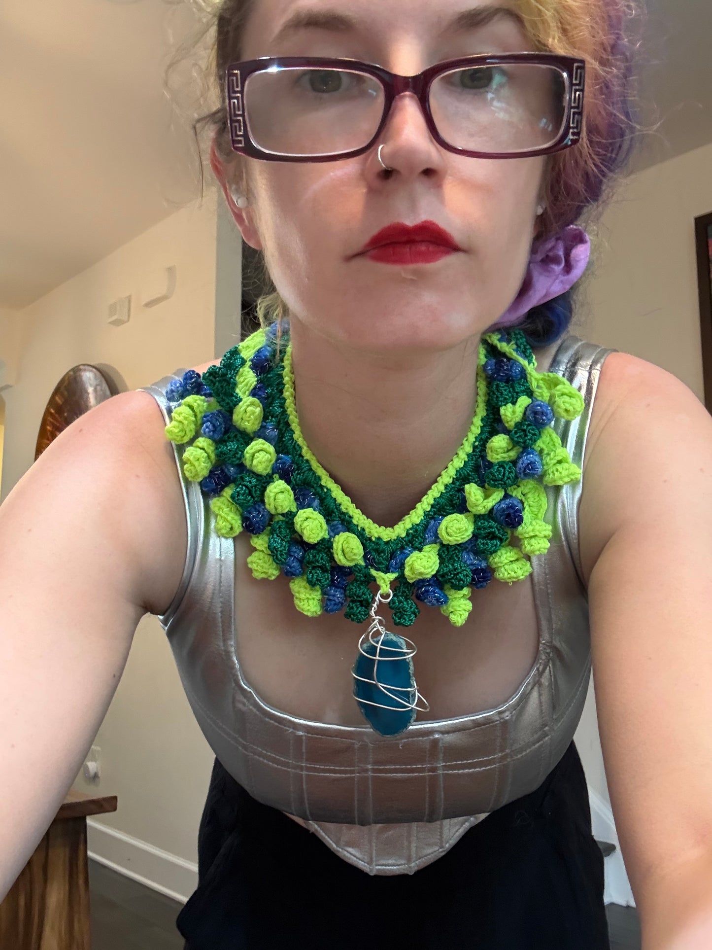 Love bomb collar: Big Blue Stone