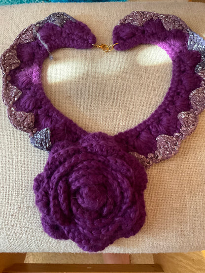 Bait and Stitch: purple butterflies, interchangeable necklace and headpiece