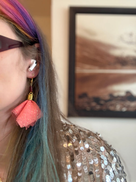 Fringe belief earrings—