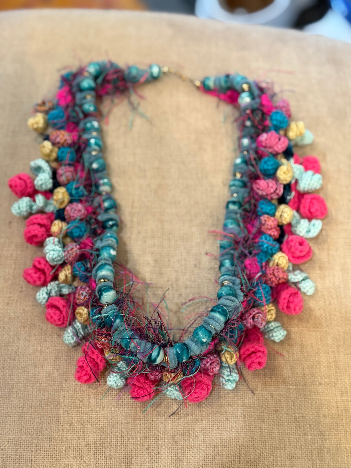 Love bomb collar: magenta and teal (plus size friendly)