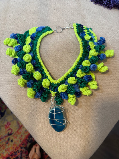 Love bomb collar: Big Blue Stone