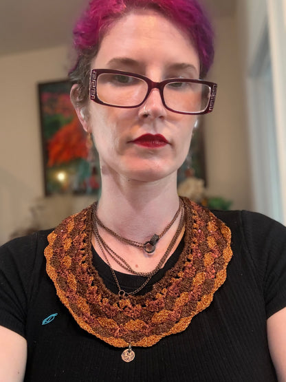 I Was Born a Soldier Metallic Collar: The Sekhmet with Earrings